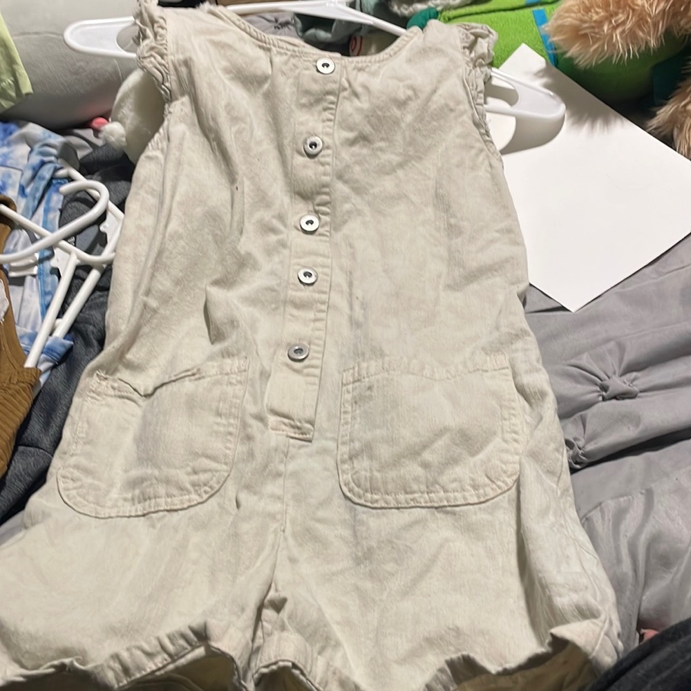 A really cute, medium 7-8 tan jumpsuit